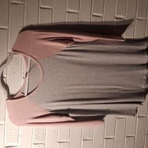 Poof Gray and Pink Baseball Tee
